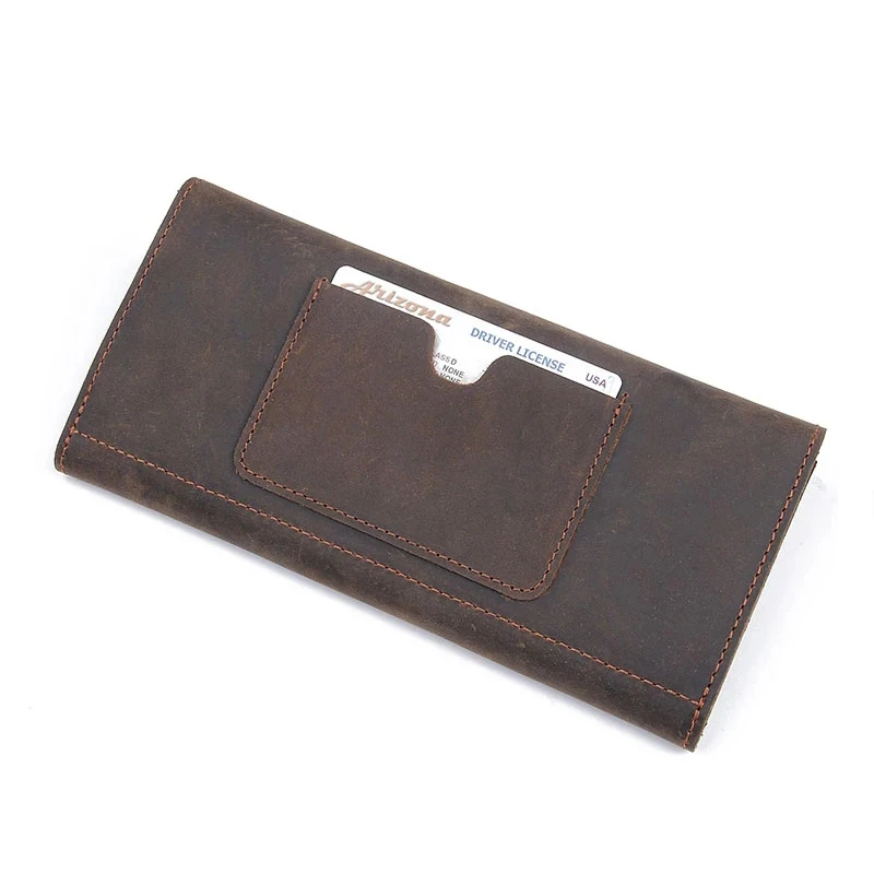 

Luufan Men Wallet Genuine Leather Purse Long Designer Male Bifold Cash Coin Pocket Card Holder Clutch Bag Vintage 8194R New