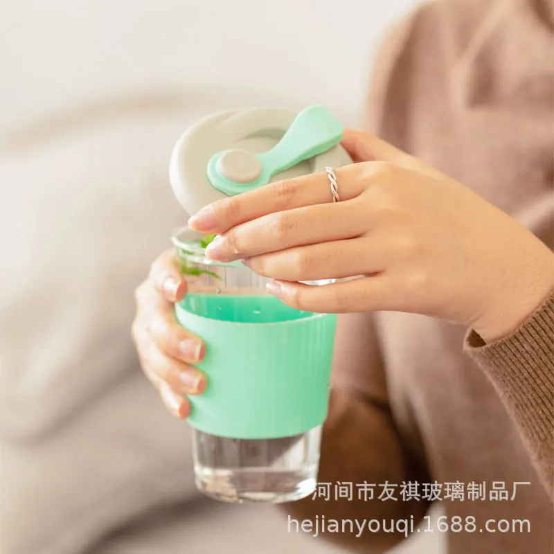 Современная модная кофейная кружка 300 мл силиконовое стекло против ожогов с