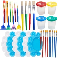 34 piece paintingkit paint supplies including paint cup with lid palette multi color paint brush set childrens gift art party