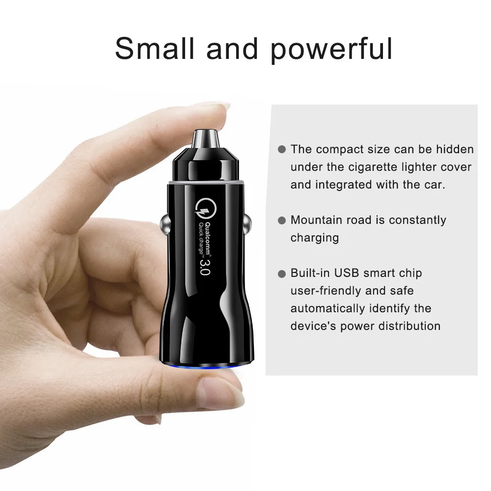 Car Charger Quick Charge 3.0 QC Fast Charging Adapter Dual USB Car-Charger For iphone Micro Type C Cable Phone Chargers | Мобильные