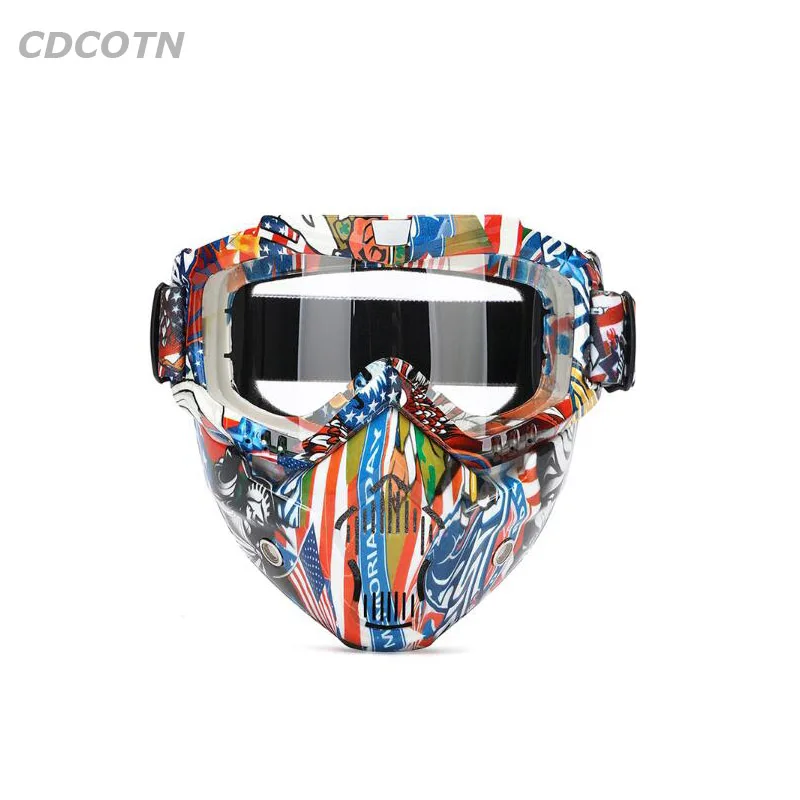 

New Men Women Motorcycle Goggles Glasses Off Road Bike Motorcycle Helmets Goggles Removable Sports Skiing Glasses Accessories