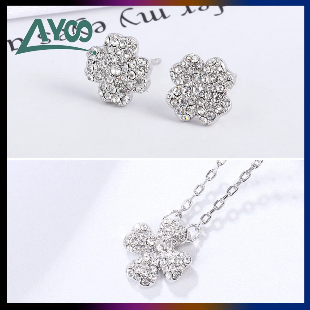 

SWA Fashion Jewelry 1:1 High Quality Charming Clover Leaf Necklace Clavicle Elegant Lady Simple Pendant Romantic Gift