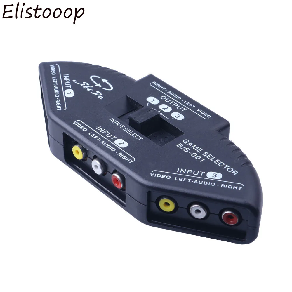3-полосный аудио-видео AV RCA переключатель сплиттер с 3 на 1 композитный AV-кабель для