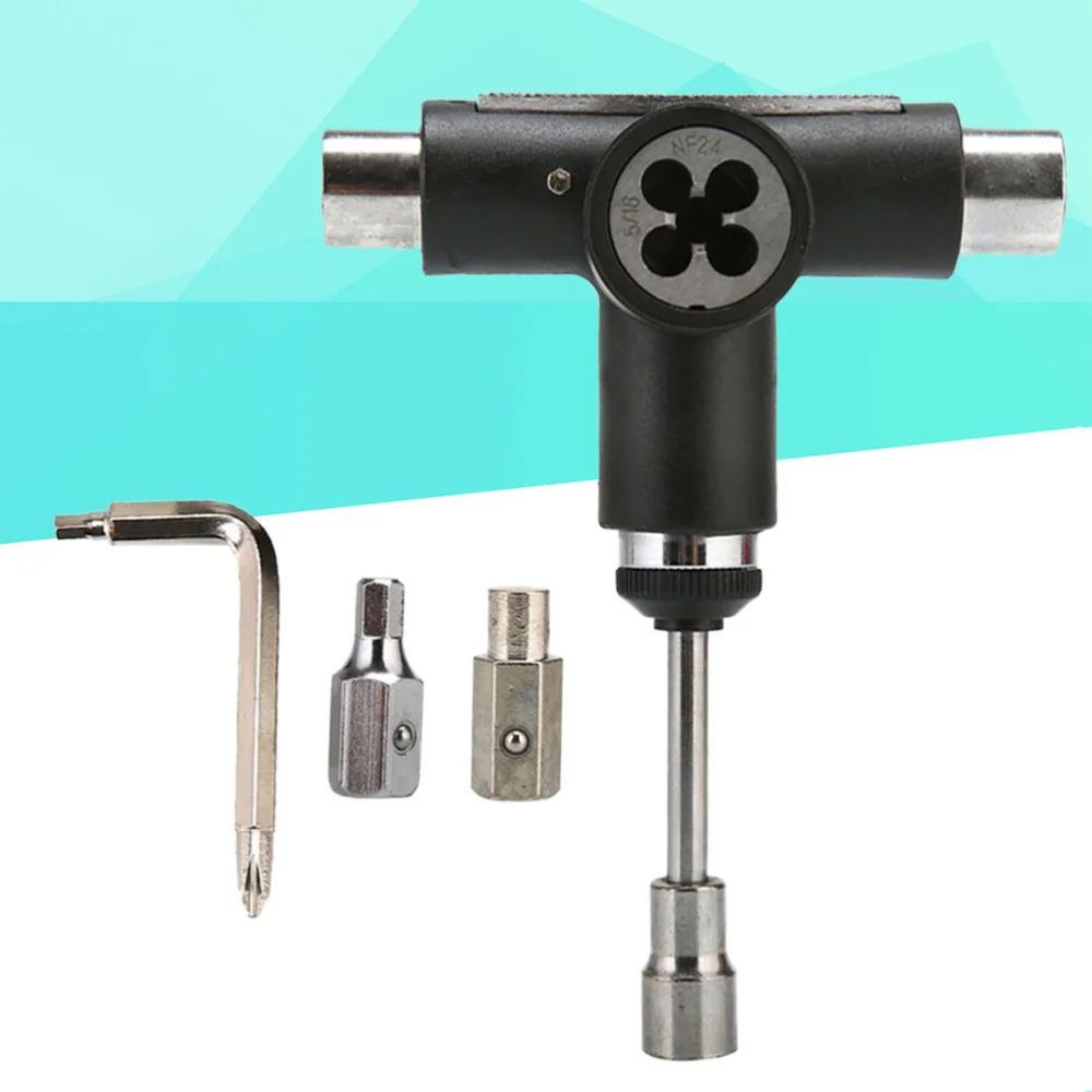 

All-In-One Multifunctional Portable T-tool Tools Set Skateboard Tool for Skateboards Longboards Mini Skateboards and Cruis