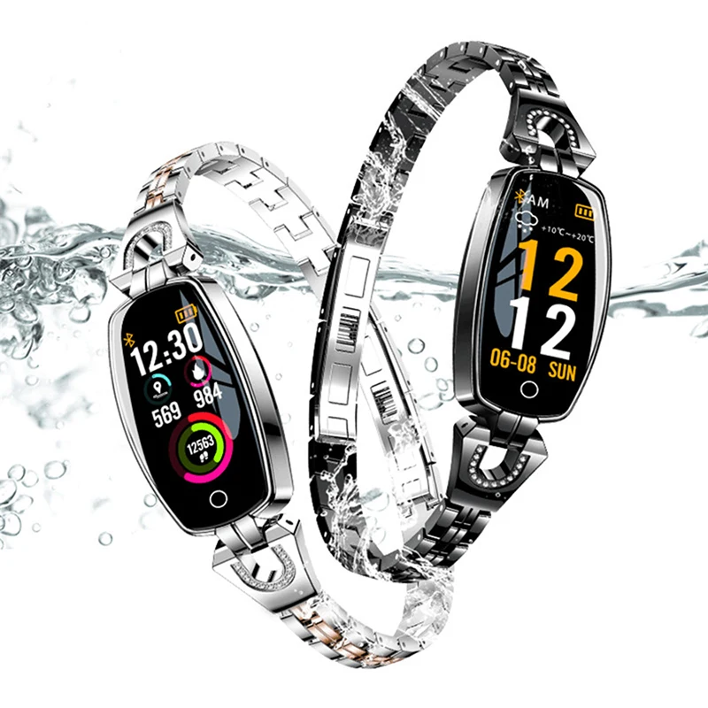 

H8 fashion smart bracelet for women IP67 waterproof heart rate blood pressure fitness multi-sport lady Bluetooth smartwatch