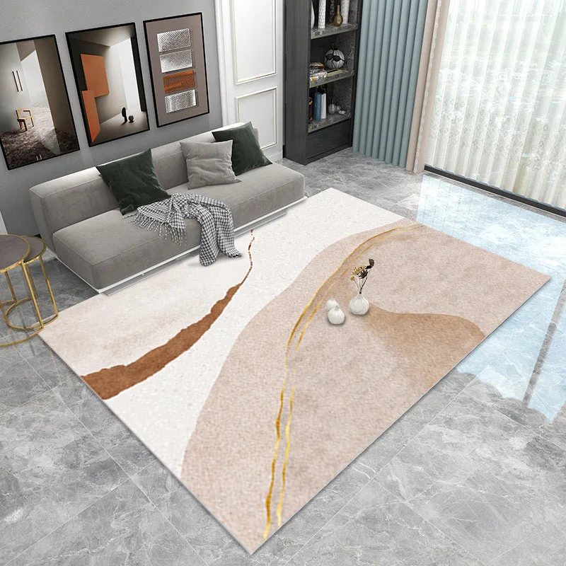 

Nordic modern bedroom living room carpet geometric abstract stripe full carpet sofa coffee table carpet floor mat