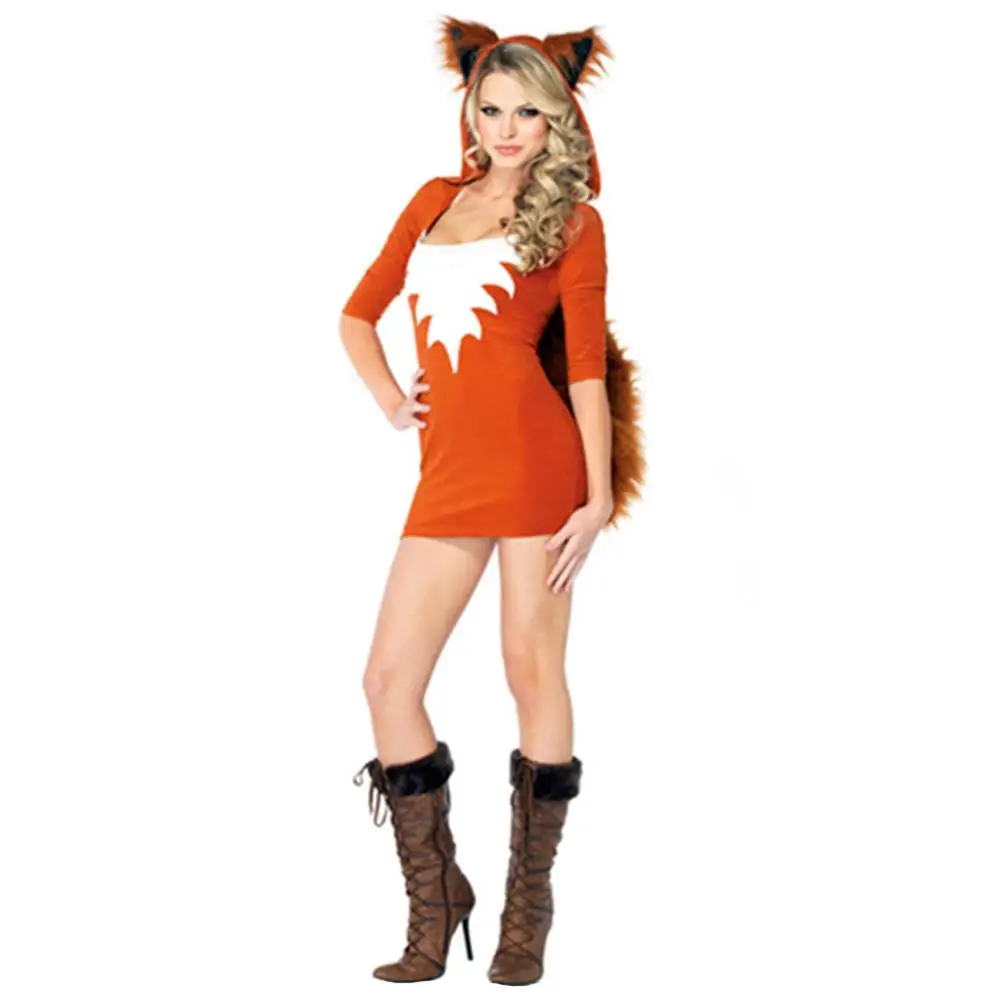 Мультяшный лиса Косплей Костюм Платье с толстовкой кавайная верхняя одежда
