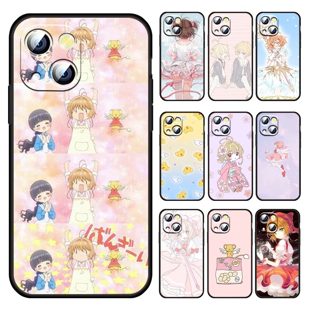 

Anime cute magical girl For Apple iPhone 13 12 11 Pro MAX mini XS MAX XR X 7 8 6 5S Plus Silicone Soft Black Phone Case