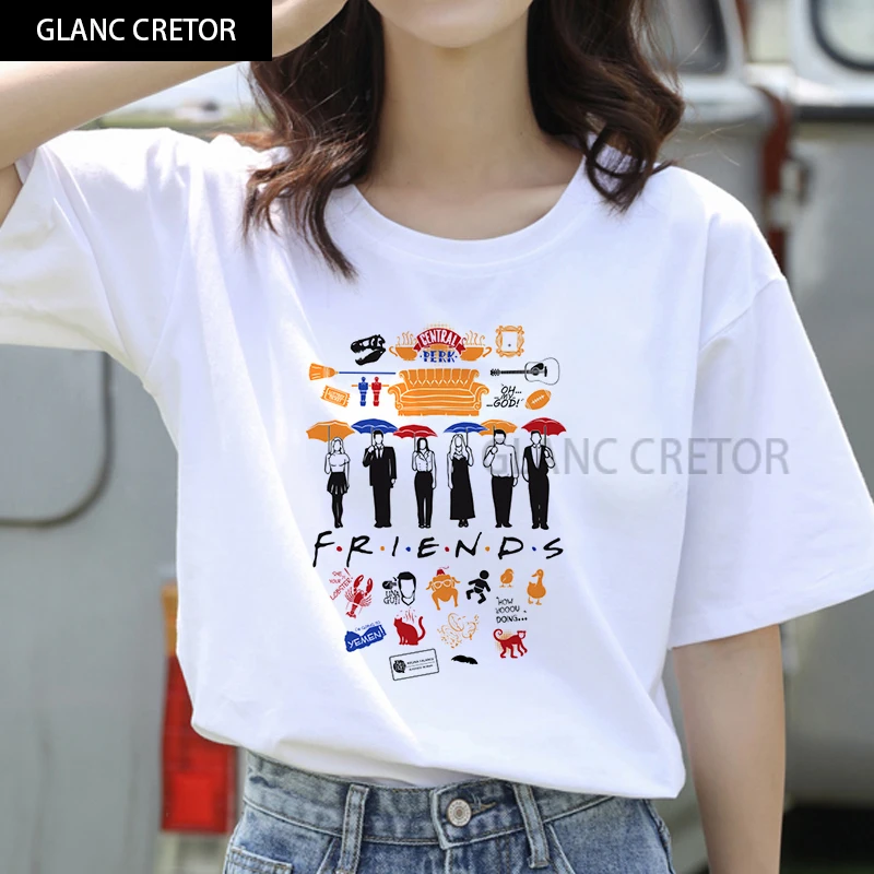 

Harajuku Summer 90s Tshirt Streetwear T-shirts Friends Tshirt Women T-shirts Tops Femme Clothes Female T-shirt