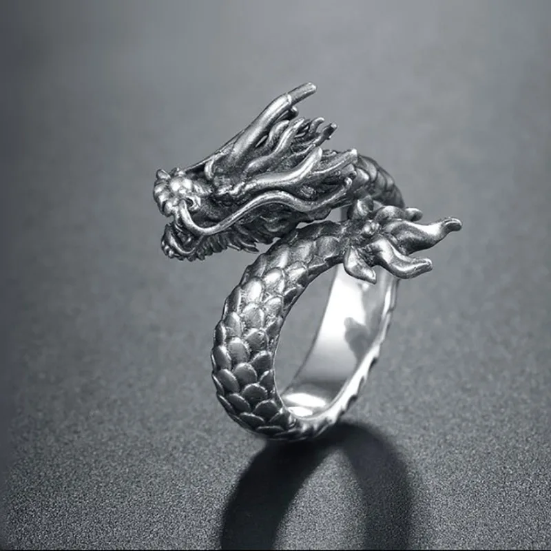 Регулируемое Винтажное кольцо в стиле панк Китай дроган мужское массивное из