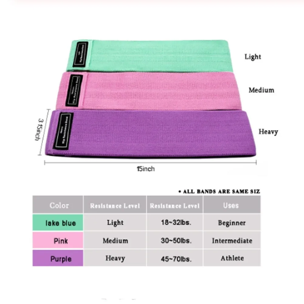 

Fitness Booty Resistance Bands Workout Fabric Loop Band Butt Exercise Bands For Hip Legs Thigh Glutes Non-Slip Deep Squat Band