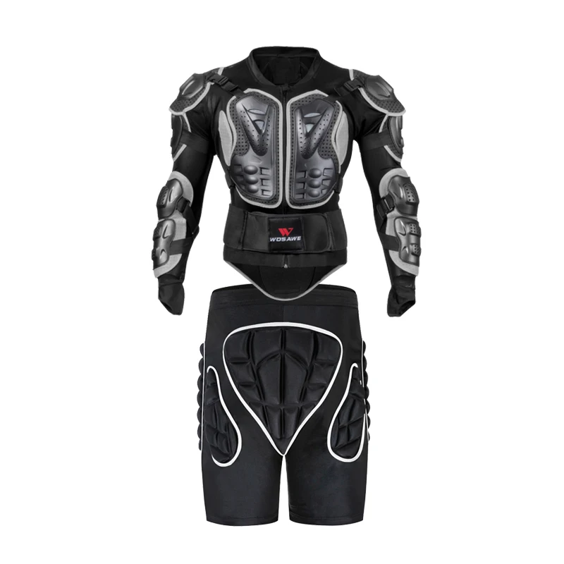 jacket and shorts WOSAWE мотоциклетные сноубордические куртки хип Защитные шорты наколенники+ перчатки для верховой езды Ptotective Gears комбинации - Цвет: jacket and shorts