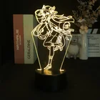 Игровой 3D ночник Genshin Impact Hu Tao для спальни, декоративный светильник, милый подарок на день рождения, светодиодная лампа для манги, милый детский подарок