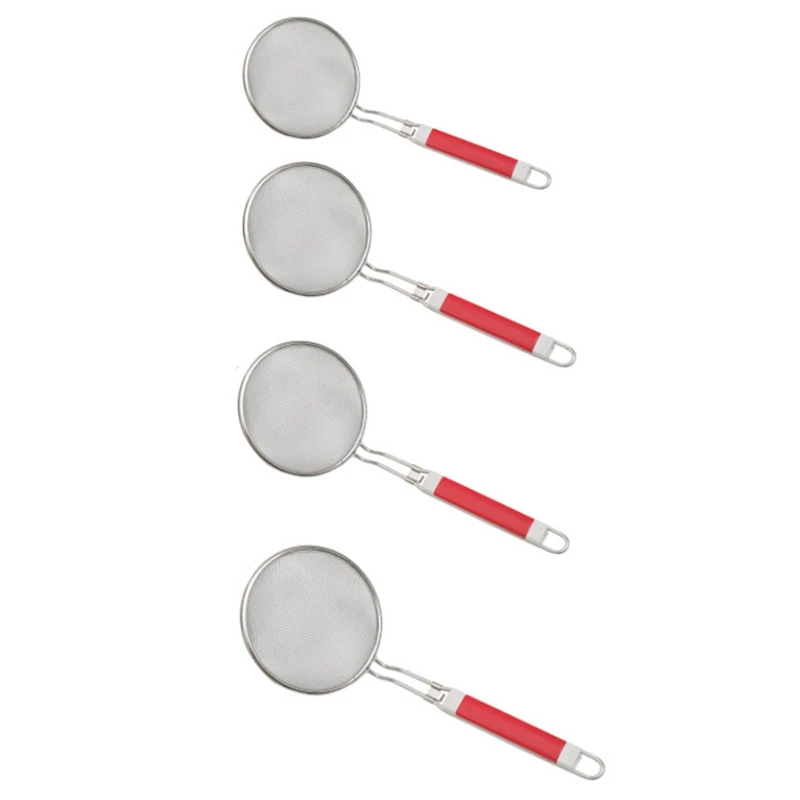 

4PCS 304 Stainless Steel Handle Mesh Drain Oil Grid Noodle Spoon Colander Kitchen Utensils Strainer Kitchen Gadgets