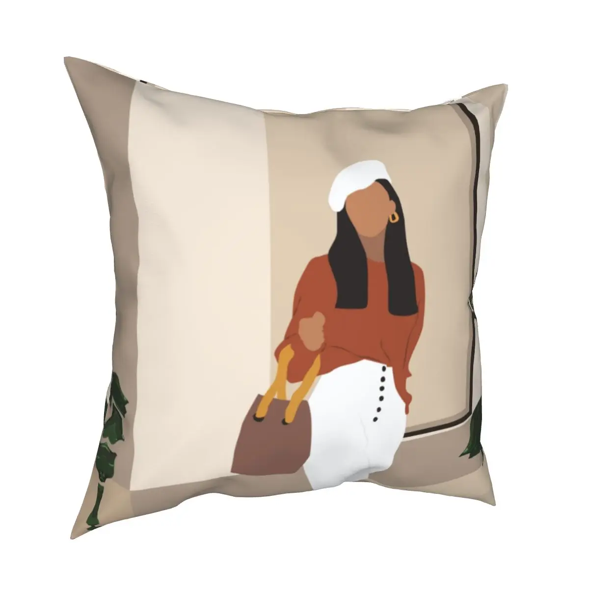 Mid Century Figure Pillowcase Cushion Cover Decor Abstract Art Simple Vintage Throw Pillow Case Cover Sofa 45*45cm