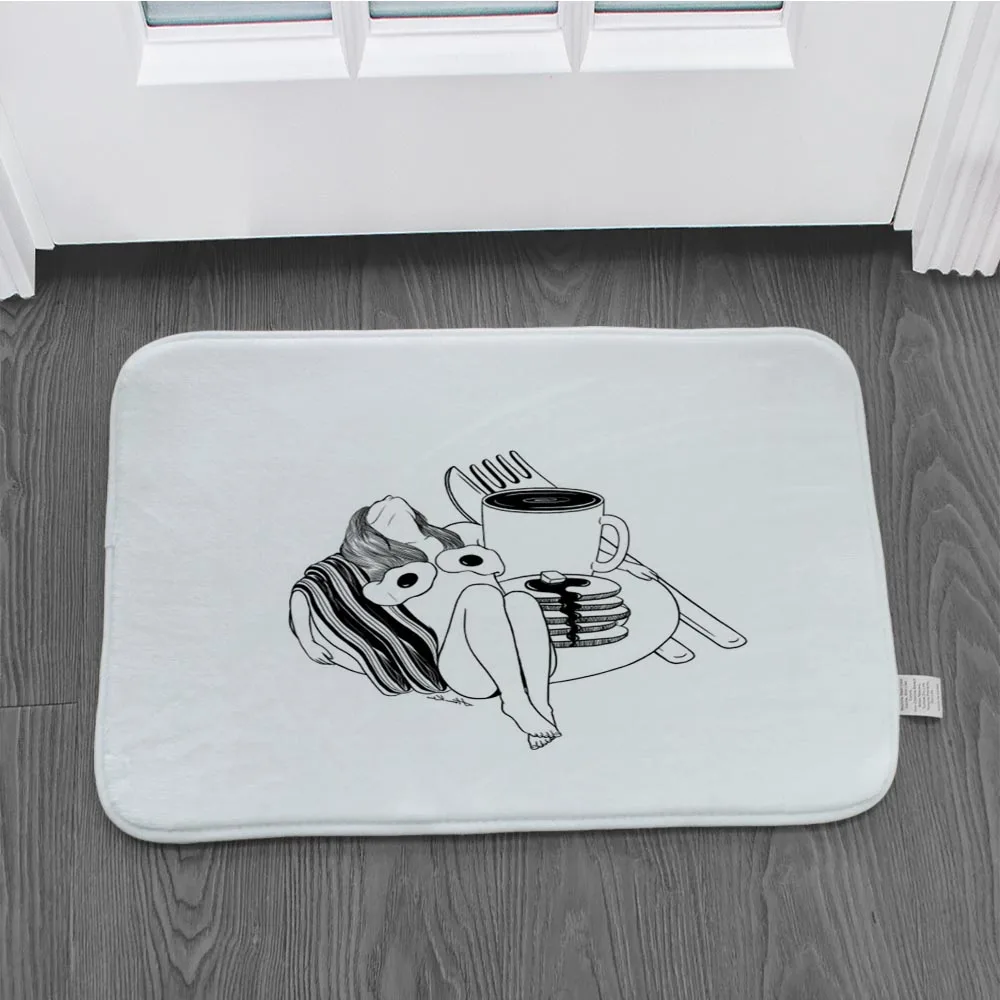 Ретро ручная роспись линия коврик для кухни спальни Нескользящие декоративные