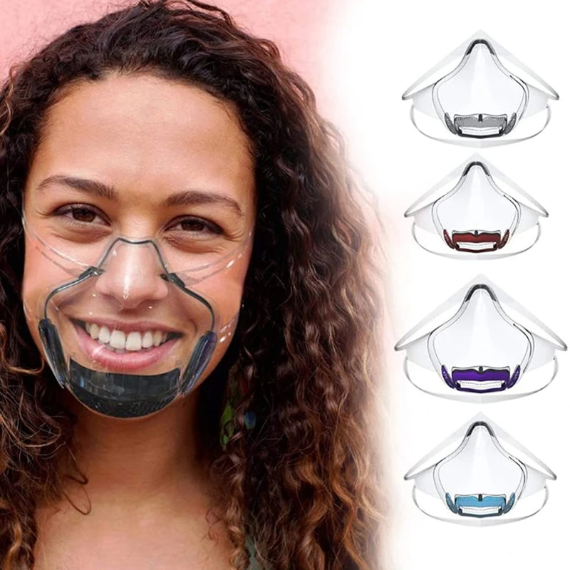 Анти туман прочный корпус из поликарбоната для губ Язык маска Прозрачная