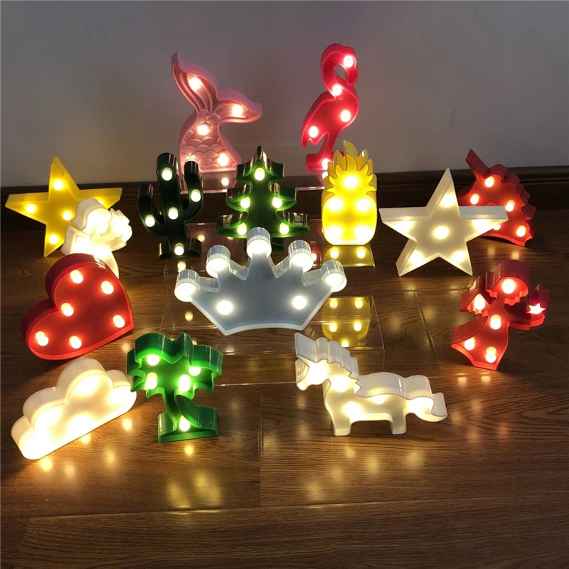 Звездная ночь светодиодный светодиодной подсветкой Фламинго Единорог подвесной