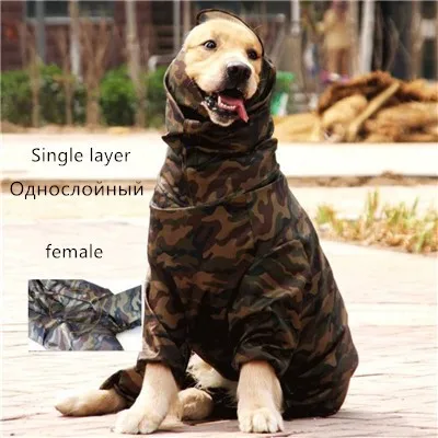 female Dog Дождевик для средних и больших собак Хаски самоед большой 6 размеров водонепроницаемый мужской и женский дождевик Comflage одежда костюмы Комбинезоны - Цвет: female Dog