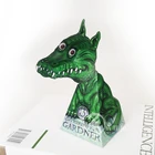 Оптические иллюзии зеленый дракон орнаменты складные милые мини 3D бумажные модели бумажные поделки DIY дети взрослые ручной работы ремесла игрушки ER-076