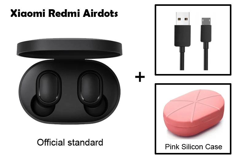 Add USB Cable CP Xiaomi Redmi Airdots TWS Bluetooth наушники стерео бас Bluetooth 5,0 с микрофоном - Цвет: Add USB Cable CP