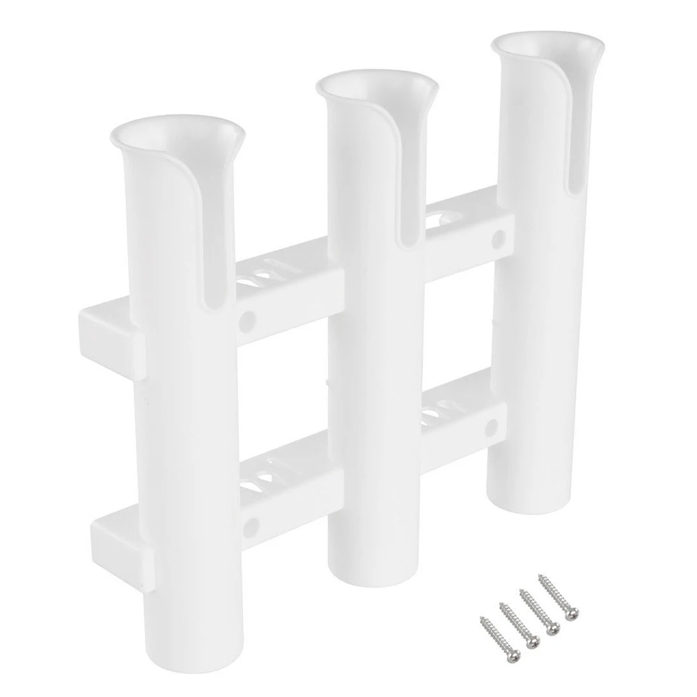 

Boat Fishing Supplies Fishing Rod Holder 3 Tube Portable Support Outdoor Durable Easy Install Lightweight