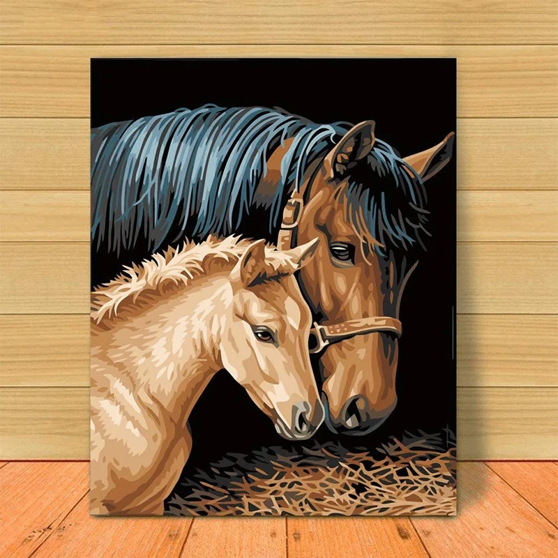 Рисование по номерам искусство масляная краска лошадь пара гостиная спальня