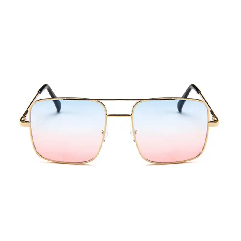 

New Fashion Luxury Flat Top Coating Ocean Sunglasses Women Brand Big Frame Siamese Lenses Square Men Sun Glasses UV400