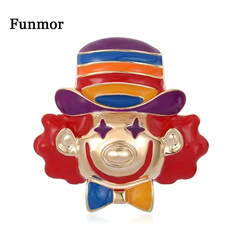 Funmor трендовая брошь в форме головы клоуна эмалированные булавки для детей