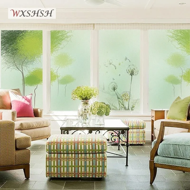 Статическая наклейка из стекла на заказ декоративная виниловая пленка с узором