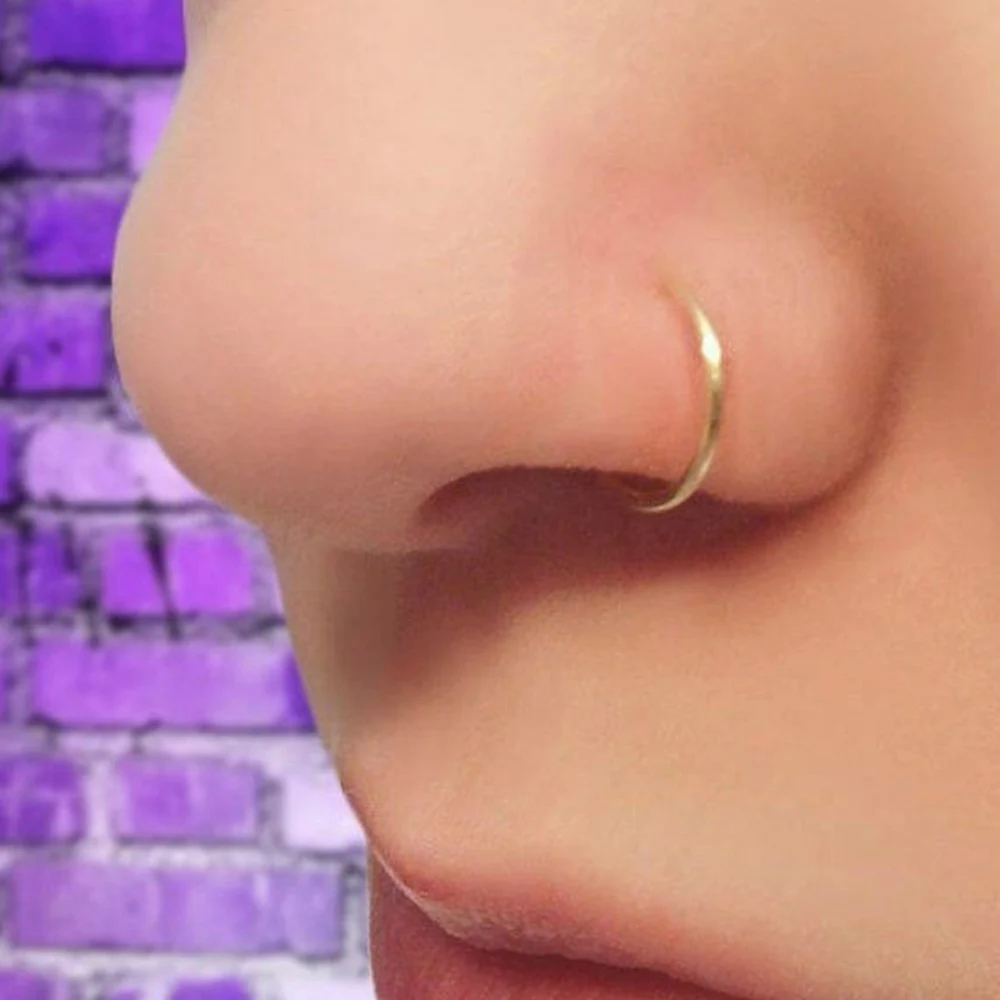 

Women Nose Rings Medical Titanium Nose Ring Fake Nose Ring Septum Piercing Clip On Nose Ring Fake Piercing Gold Body Clip Hoop