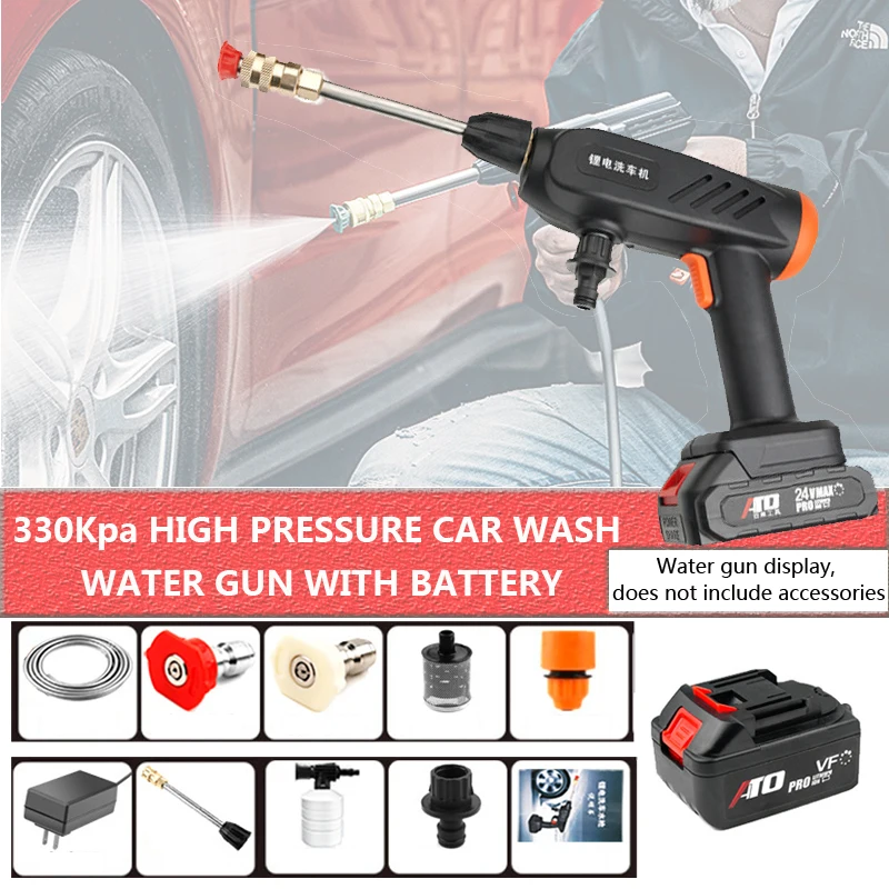 Дешево Мойка высокого давления для автомобиля, 9000 мАч, электрический водяной пистолет для батареи Makita, портативный насос, беспроводной пенораспыл...