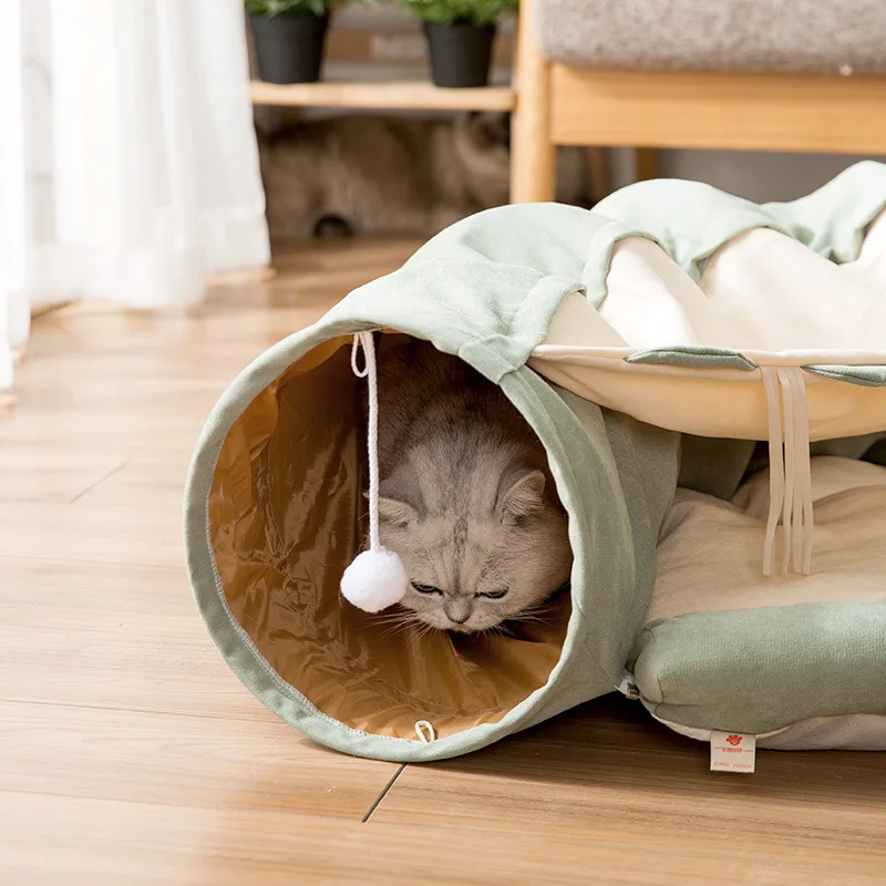 

Cat Tunnel Toy Foldable as a Cat Bed Soft And Comfortable Cats House Pet Sleeping Bag Breathable Kitten Puppy Beds Pets Supplies