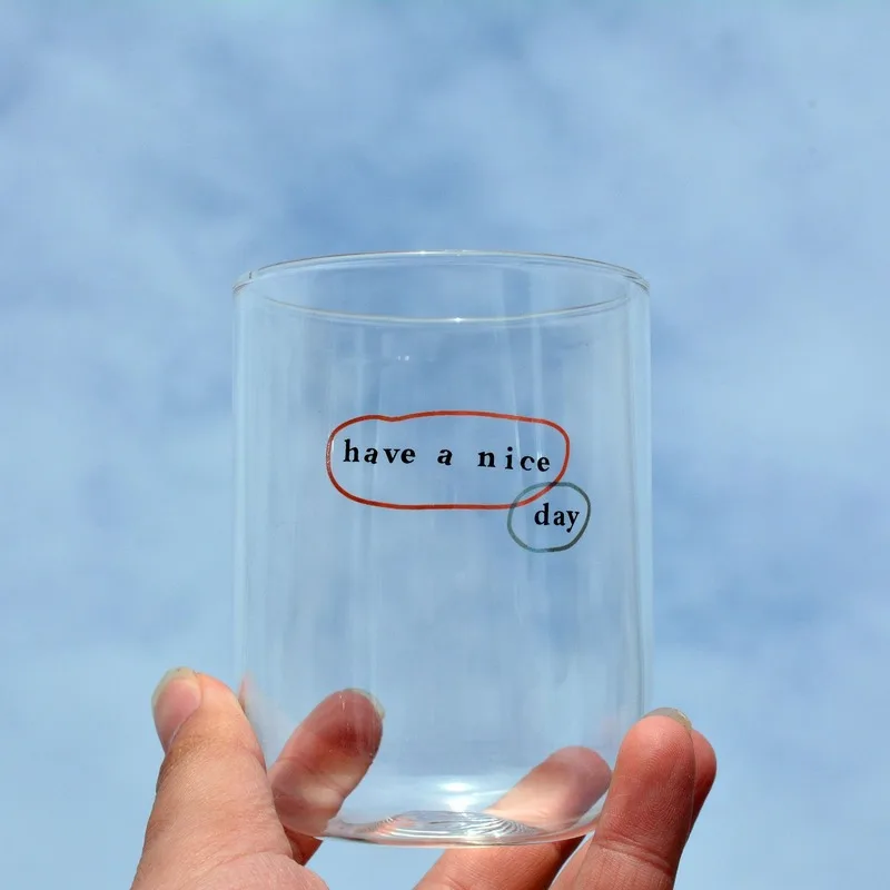 Корейская стеклянная бутылка для воды модная офисная чашка кофейная кружка