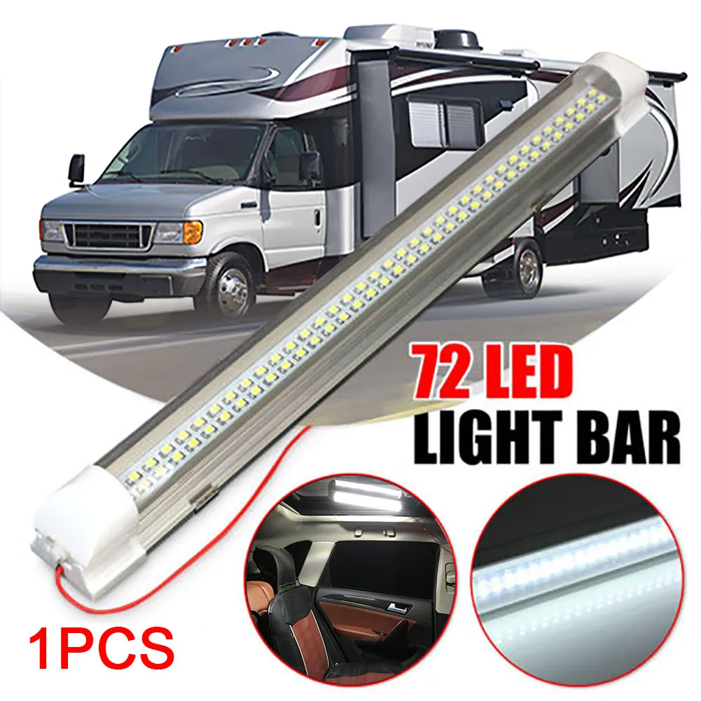 

12V 72 светодиодный интерьер автомобиля светильник полосы лампы фургонов автобусов караван на переключатель включения/выключения 4,5 W для баг...