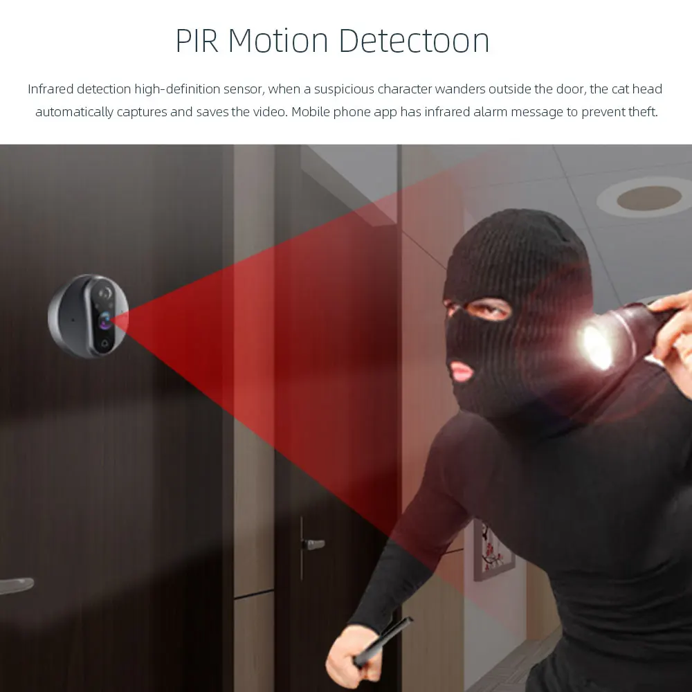 Tuya 4 3 'ЖК-дисплей 1080P WiFi Дверной глазок 5000 мАч PIR FHD Инфракрасный Alexa Google Video View
