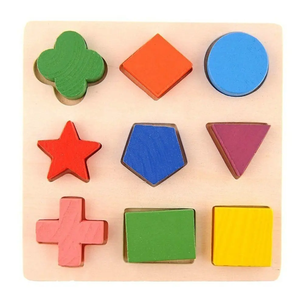 

Детские деревянные геометрические блочные пазлы, детская Когнитивная игрушка для раннего обучения, обучающая игрушка, подарок для детей