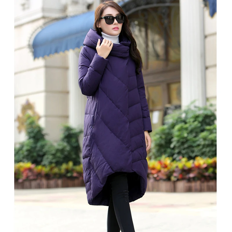 Женский зимний пуховик с воротником-стойкой в европейском стиле | Женская одежда