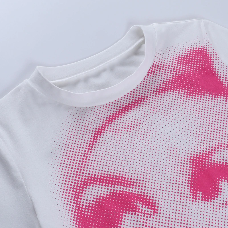 

2021 Summer Women Fashion Print T Shirt Y2K Vintage 90s O Neck Casual Loose Basic Tees Cute Short Sleeve Female Tops Streetwear