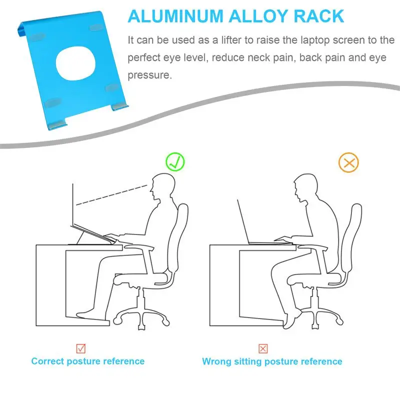 

1pc Cooling Laptop Holder Laptop Bracket Tablet Stand Aluminum Alloy Rack for Office