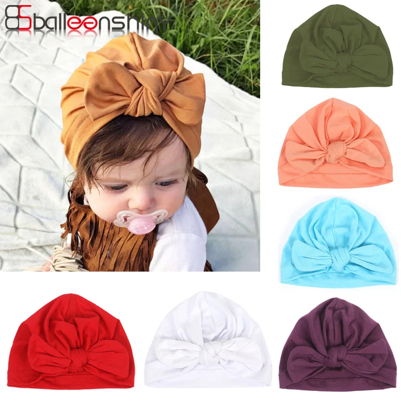 Balleenshiny-accesorios para el pelo para beb&eacute;, turbante para beb&eacute;, gorro para ni&ntilde;o reci&eacute;n nacido, diadema para ni&ntilde;a-0