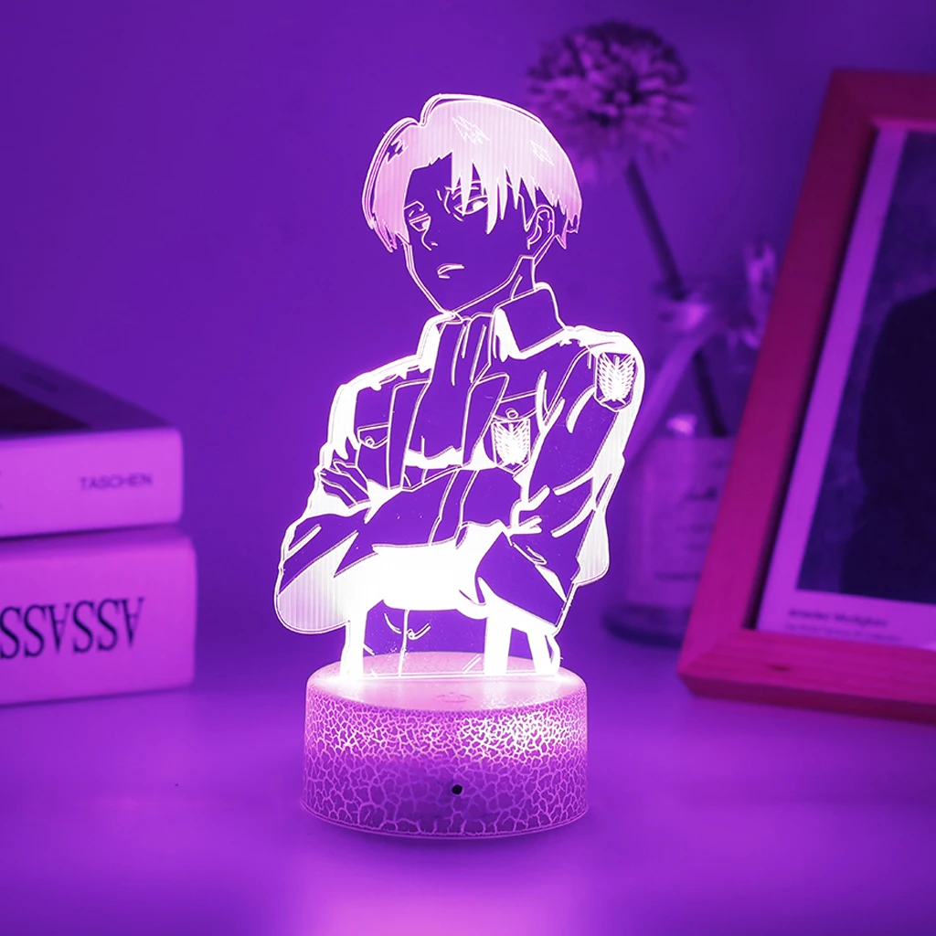 Аниме Фигурка иллюзия Лампа атака на Титанов СВЕТОДИОДНЫЙ Ночник детская лампа