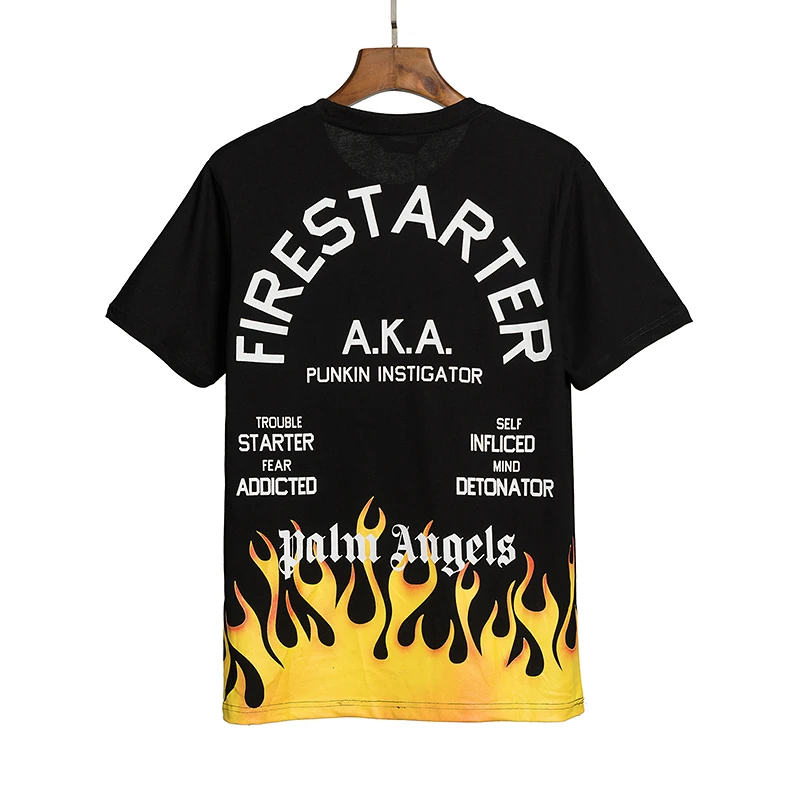 

Palm Angels letter printing couple street hip-hop popular simple wild men and women short-sleeved T-shirt 98798