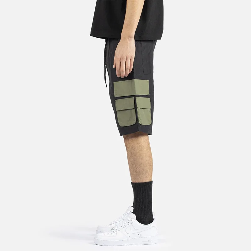 

2021 Summer Men's Solid Casual Five Point Shorts Multi Pocket Men's Overalls Loose Shorts Homme Trend Sports Cargo Pants For Men