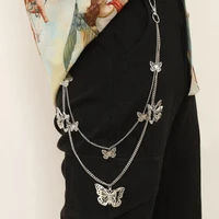 new fashion female punk wild body chain personality lady butterfly pendant waist belts chains charming women waist chain