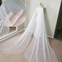 polka dot bridal cape veils long white ivory black tulle wedding shoulder veils for brides accessories long cathedral
