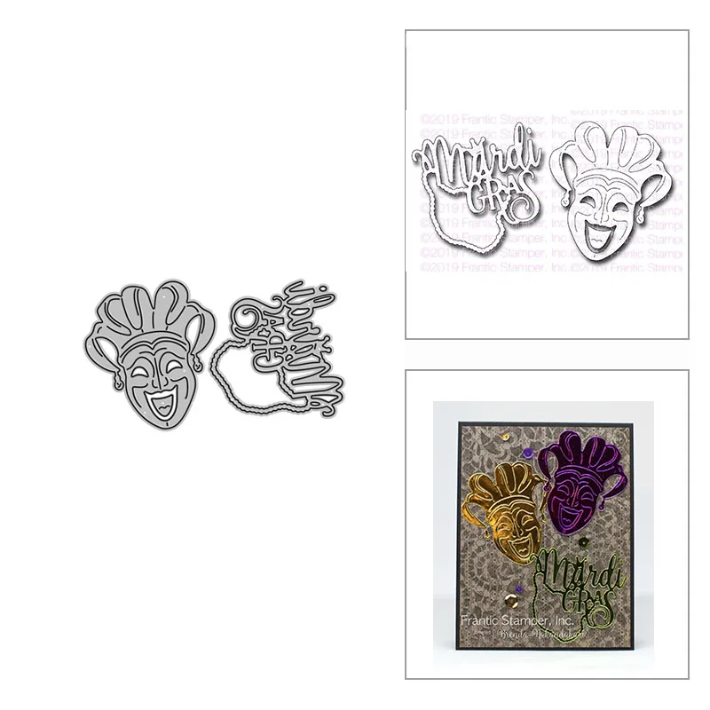 

New DIY Mardi Gras Celebration 2021 No Stamp Embossing Craft and Metal Cutting Dies for Scrapbooking Card Making Decor Embossing