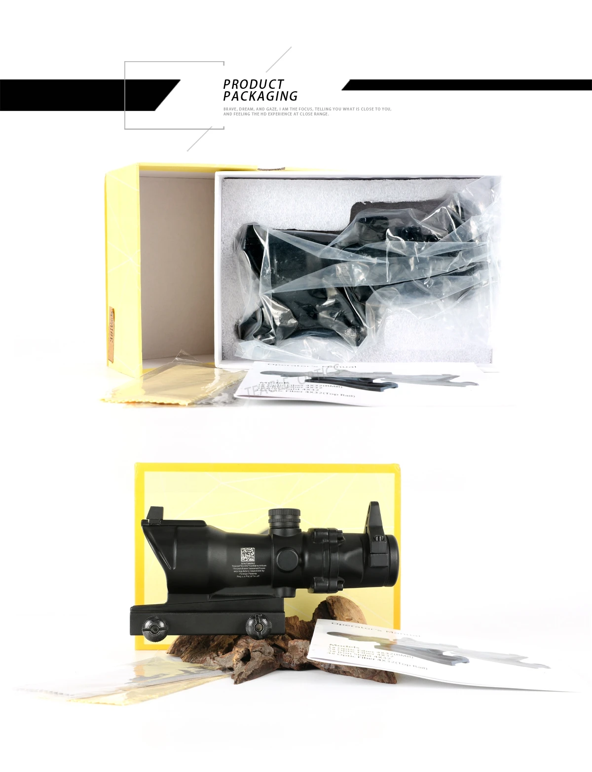 Охотничий Прицел ACOG 4X32 настоящий волоконный оптика красный освещенный точечный элемент шеврон стекло сетка тактический оптический прицел