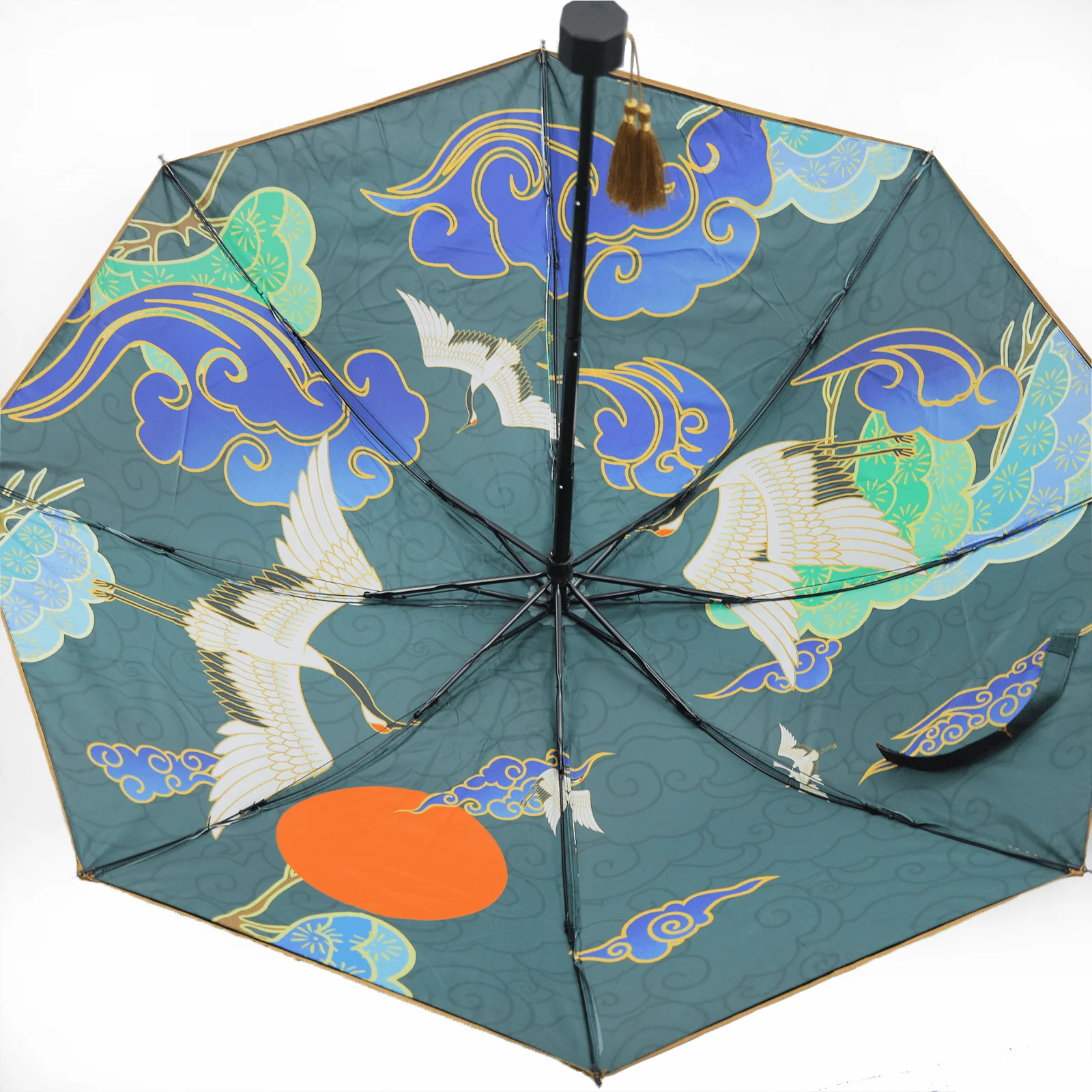 Зонт складной зонт в три сложения китайском стиле двухслойный виниловый