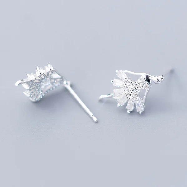 Silver Trusta 925 пробы Серьги серебристого цвета; Бижутерия Женские Модные танцевальные серьги-гвоздики для девочек свадебный подарок для девочек-подростков DS1279 - Окраска металла: Silver